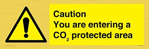 Viking Signs Let op dat je een CO2 beschermd gebied bord betreedt - 600x200mm - L62