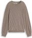 Tom Tailor - Gezellig T-shirt met lange mouwen en patroon - Maat XXL - brown dot on beige melange