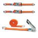 DoZurr 5000 Set van 2 spanbanden met stabiele ratel en profielhaken, belastbaar tot 2500 kg, 50 mm breed x 6 m lang, oranje, voor vrachtwagens en grote aanhangers