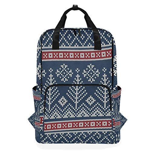 MONTOJ Reizen Rugzak Pine Naalden Breien Patroon School Rugzak - 4773369073270