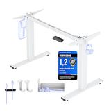 FLEXISPOT EG1W Standing Desk In Hoogte Verstelbaar Bureau Elektrische Staande Bureau Massief Stalen Frame 2-Traps Met Motor Voor Thuiswerken (Wit)