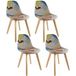 The Home Deco Factory - Lot De 2 Chaises Repas 47x54x81 Cm En Tissu Multicolore Et Pieds Naturel