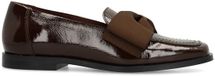 Manfield Bruine lakleren loafers met strik - Maat 39