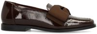 Manfield Bruine lakleren loafers met strik - Maat 39