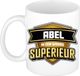 Bellatio Decorations Naam mok Abel - wit - Superieur - keramiek - 300 ml - beker voor collega - cadeau