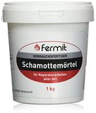 Fermit chamottemortel, 1 kg, vuurvaste lijm, mortel, vuurvaste mortel