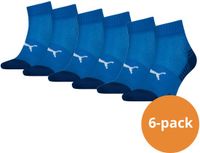 Puma Sport Cushioned Quartersokken Light 6-pack Blauw-43/46
