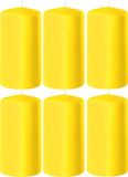 Enlightening Candles Bougie cylindrique/bougie pilier - 6x - jaune - D6 x H10 cm - 36 heures de combustion