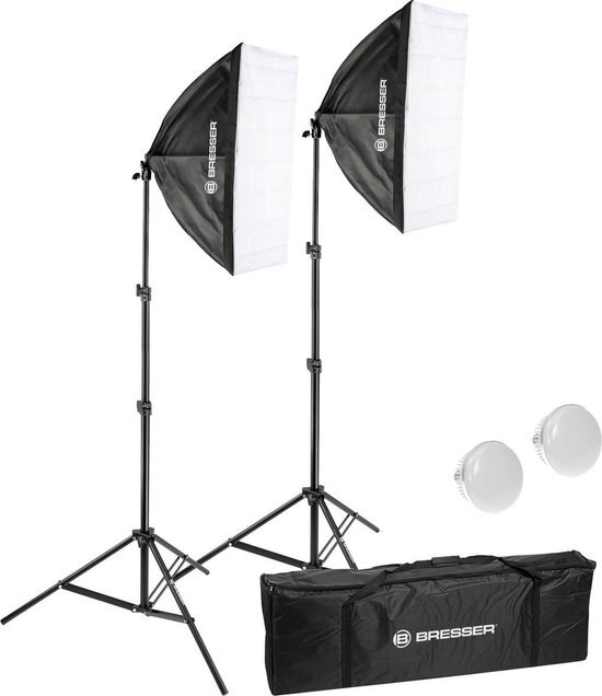 Bresser Fotostudioset - BR225B LED - Continulicht incl. Daglichtlampen