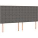 Tête de lit gris 200x5x118/128 cm similicuir