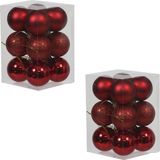 Othmar Decorations Boules de Noël - 24 pièces - Rouge - 6 cm