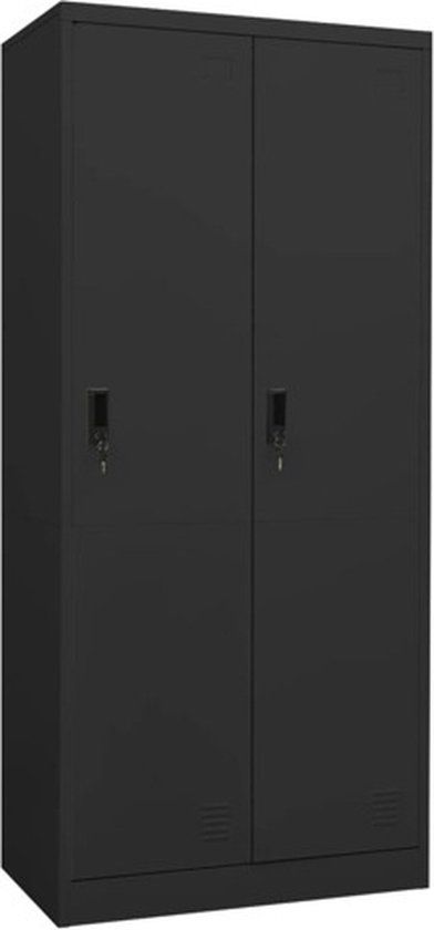 vidaXL Kledingkast 80x50x180 cm staal antracietkleurig