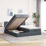 vidaXL Ottoman Bed with Mattresses and LEDs 180x200cm Velvet Dark Grey