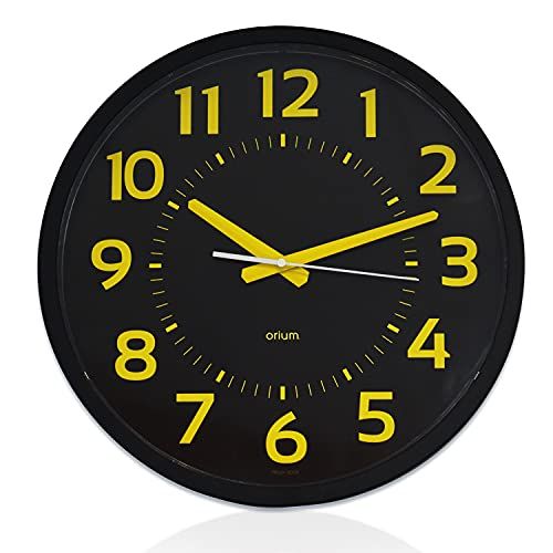 Orium Autre wandklok cijfers Ø 30 cm 11023 zwart/geel