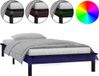 vidaXL Bedframe LED massief hout zwart 75x190 cm