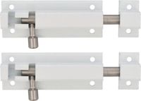 AMIG Schuifslot/Plaatgrendel - 4x - Aluminium - 15 cm - Wit