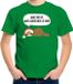 Bellatio Decorations Luiaard Kerstshirt / Kerst t-shirt Wake me up when christmas is over groen voor kinderen - Kerstkleding / Christmas outfit 116/134
