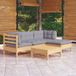 Maison Exclusive - Ensemble de jardin pour 5 personnes avec coussins gris, en bois de pin