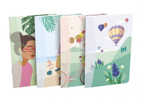 Oxford Horizons Notitieboekje - 9 x 14 cm - 30 Vellen - Gelinieerd - Assorted Colors - 4 stuks