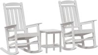 vidaXL Schommelstoel - 3 stuks - Wit - Polyetheen