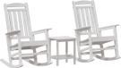 vidaXL Schommelstoel - 3 stuks - Wit - Polyetheen