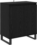 vidaXL Dressoir Zwart Eiken 60 x 35 x 70 cm Bewerkt hout
