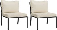 vidaXL Tuinstoelen met zandkleurige kussens 2 st 60x74x79 cm staal