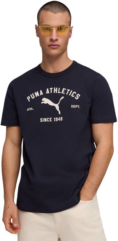Puma T-shirt Heren Class Graphic Tee Donkerblauw - Maat L