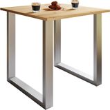 VCM Eettafel Xona U - 80x80x76 cm - Spaanplaat - Silber / Honig-Eiche