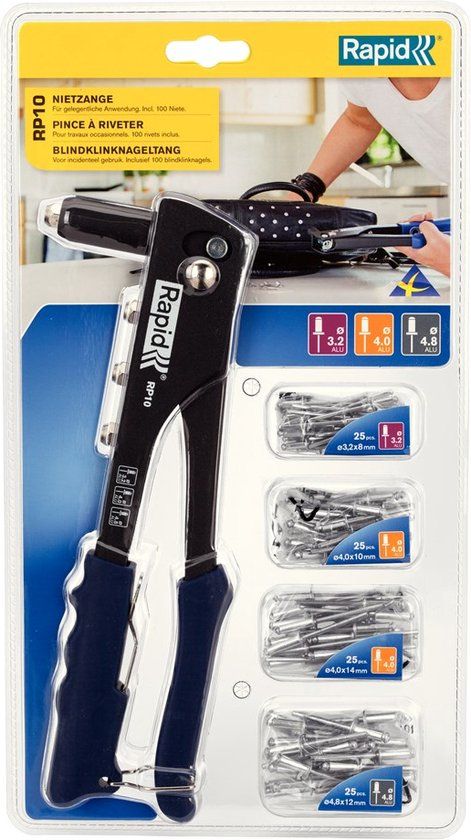 Rapid RP10 Popnageltang - Geel - 340 cm - Met 100 blindlinknagels