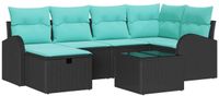 vidaXL Tuin Sofa Set 7 st Zwart poly rattan