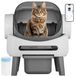 GTPLAYER Zelfreinigende kattenbak, 10 liter grote afvalbak, bediening via app met display en anti-klemfunctie, geschikt voor alle soorten kattenzand