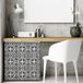 Ambiance Sticker PUERTOLAS Zelfklevende tegelmuurstickers voor keuken en badkamer - 30 cementtegelstickers voor meubels en decoratie - 30 stickers 10x10cm