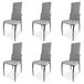 Somnia Descanso - Set van 6 gestoffeerde stoelen voor woonkamer, eetkamer, marengo afwerking en verchroomde poten, model LYA, afmetingen: 43 cm (breedte) x 48 cm (diepte) x 99,5 cm (hoogte)