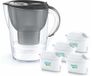 Brita Marella+ carafe filtrante, incluant 4 filtres MaxtraPro PP (2,4 litres ; gris)