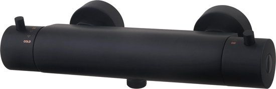 Wiesbaden Caral Cool Touch Thermostatische Douchemengkraan 15 cm - Mat Zwart