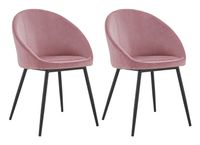 Happy Garden Set van 2 vintage Diane roze fluwelen stoelen, metalen poten