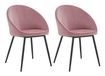 Happy Garden Set van 2 vintage Diane roze fluwelen stoelen, metalen poten