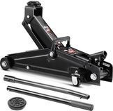 Deuba Hydraulische Krik 3 Ton Compacte Draagbeugel Rol- en Stuurbaar incl. Rubberpad Manoeuvreerkrik Auto Zwart