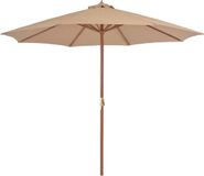 vidaXL Parasol - met houten paal - 300 cm - taupe