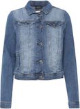 Ichi Dames spijkerjack STAMPE Blauw Katoen Maat 38