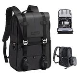 K&F Concept Cameratas, cameratassen voor fotografen, cameratassen met grote capaciteit en regenhoes, 15-15,6 inch laptopvak compatibel voor Canon/Nikon/Sony/DJI Mavic Drone