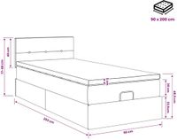 vidaXL Ottomaanse Bed met Matras en LED Donkergroen 90 x 200 cm