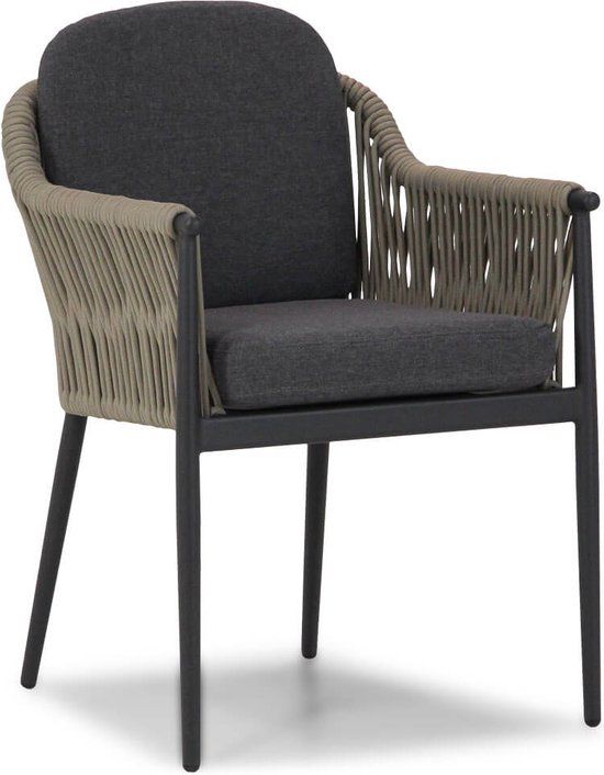 Coco Romeo/Rockville 120 cm dining tuinset 5-delig - 4-persoons - Wicker - Taupe-naturel-bruin