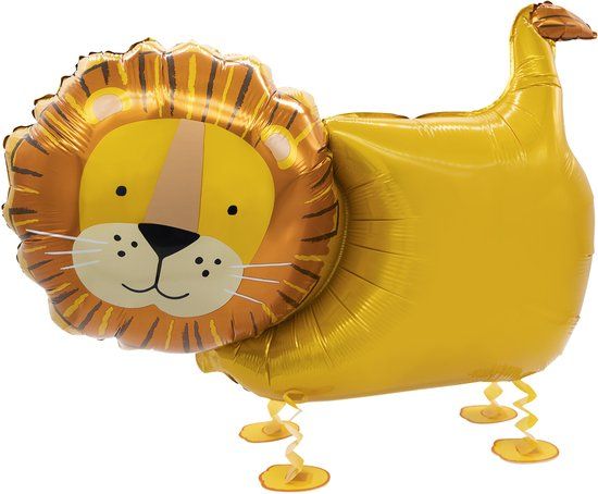 Amscan Folieballon - Walking Lion - 96 cm - Bruin/Geel