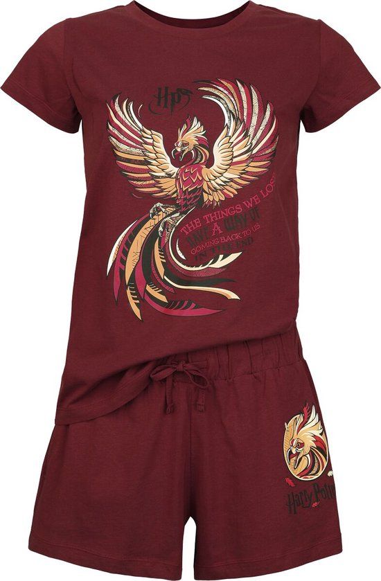 Harry Potter Order Of The Phoenix Pyjama Vrouwen wijnrood Katoen