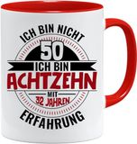 Verjaardagscadeaumok met spreuk, Ich Bin nicht 50 Ich Bin 18 mit 32 Jahre Ervaring, verjaardagscadeau cadeau-ideeën, cadeaus voor papa, opa-mok, cadeau-ideeën