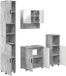vidaXL Badkamermeubel Set 4 Stuks Beton Grijs Bewerkt Hout & Metaal