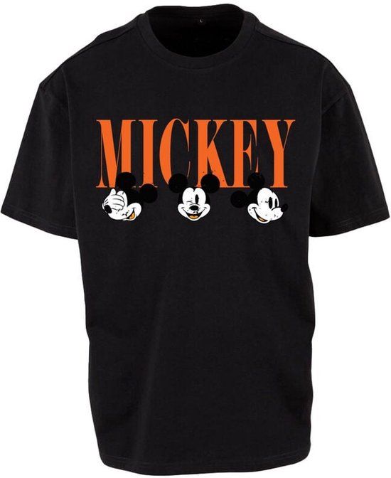 Mickey & Minnie Mouse Mickey Mouse Faces Unisex T-shirt - Zwart - S