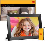Kodak Digitale fotolijst, wifi, 10,1 inch, HD IPS-touchscreen, elektronische fotolijst met 32 GB geheugen, automatische beeldrotatie, delen van foto's of video's overal via app, zwart